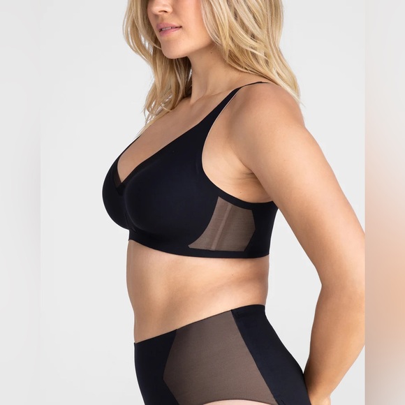 NWT Honeylove black crossover v neck bra size 40C / 40D - Picture 9 of 10